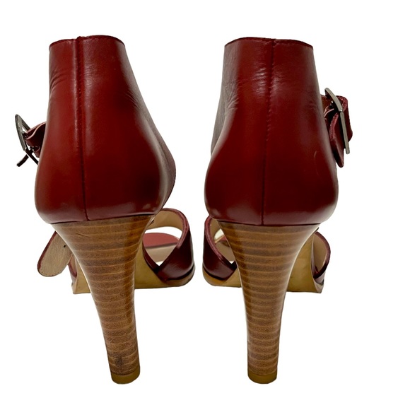 Sapena Spain Burgundy Leather Heels - Picture 5 of 6